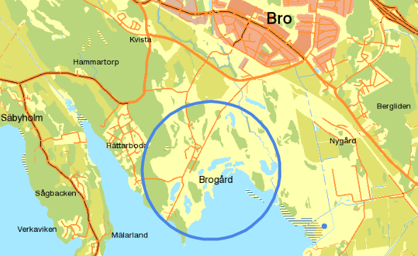 Karta över Brogård