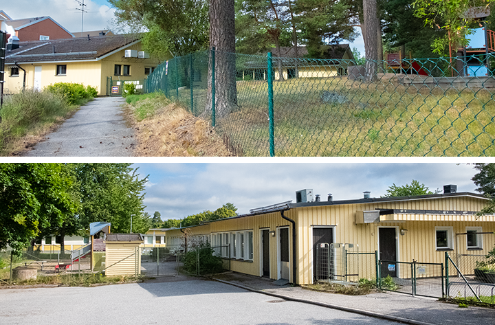 Bildkollage på Lillsjö förskola yngre och äldre