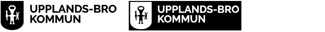 Upplands-Bro kommuns logga i svart och vitt